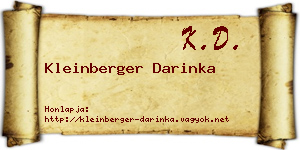 Kleinberger Darinka névjegykártya